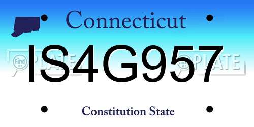 IS4G957 Connecticut License Plate