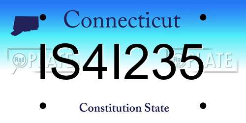 IS4I235 Connecticut License Plate