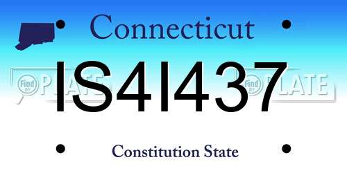 IS4I437 Connecticut License Plate