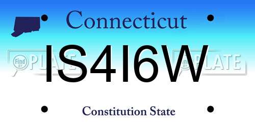 IS4I6W Connecticut License Plate