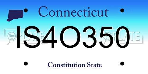 IS4O350 Connecticut License Plate
