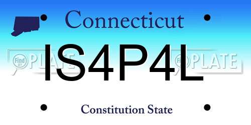 IS4P4L Connecticut License Plate