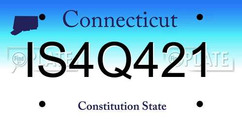 IS4Q421 Connecticut License Plate