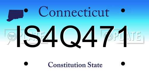 IS4Q471 Connecticut License Plate