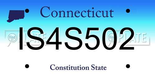 IS4S502 Connecticut License Plate