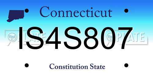 IS4S807 Connecticut License Plate