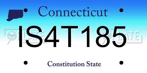 IS4T185 Connecticut License Plate