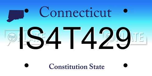 IS4T429 Connecticut License Plate