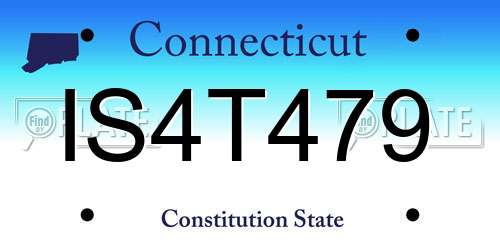 IS4T479 Connecticut License Plate