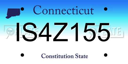 IS4Z155 Connecticut License Plate