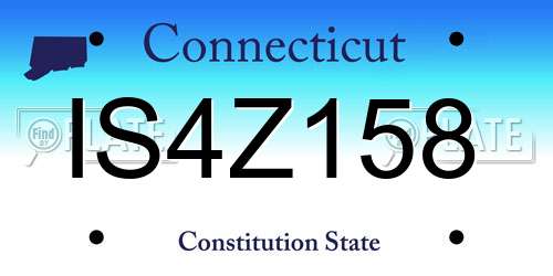 IS4Z158 Connecticut License Plate