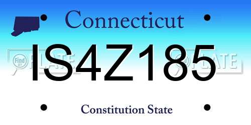 IS4Z185 Connecticut License Plate