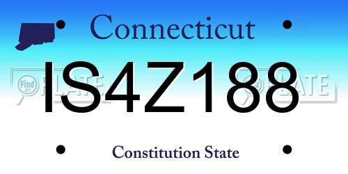 IS4Z188 Connecticut License Plate