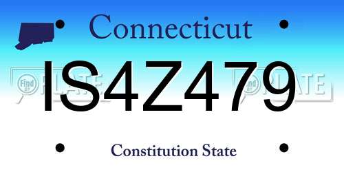 IS4Z479 Connecticut License Plate