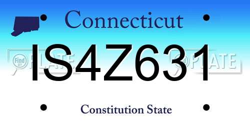 IS4Z631 Connecticut License Plate