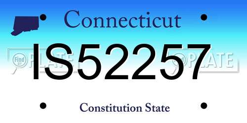 IS52257 Connecticut License Plate