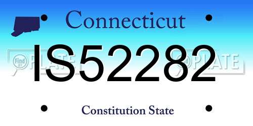 IS52282 Connecticut License Plate