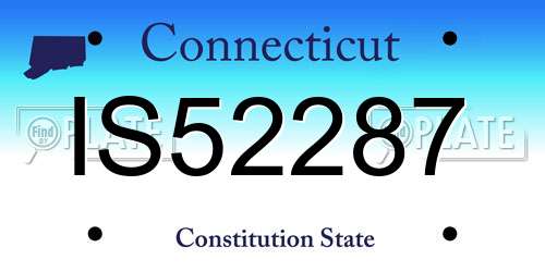 IS52287 Connecticut License Plate