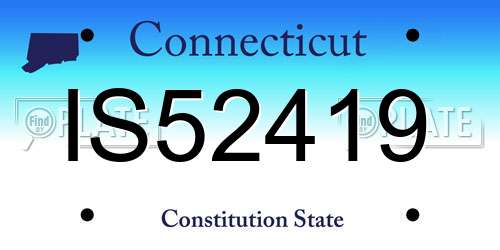 IS52419 Connecticut License Plate