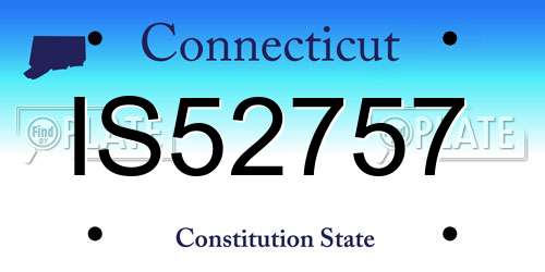 IS52757 Connecticut License Plate
