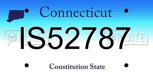 IS52787 Connecticut License Plate