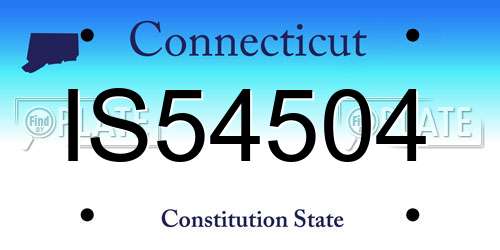 IS54504 Connecticut License Plate