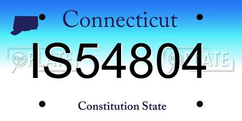 IS54804 Connecticut License Plate