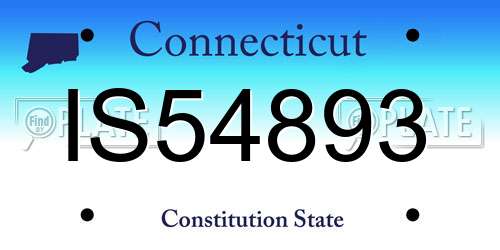IS54893 Connecticut License Plate