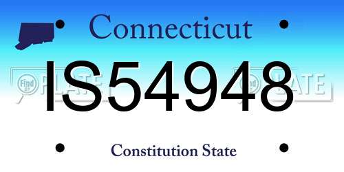 IS54948 Connecticut License Plate