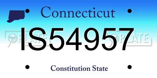 IS54957 Connecticut License Plate