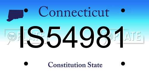 IS54981 Connecticut License Plate