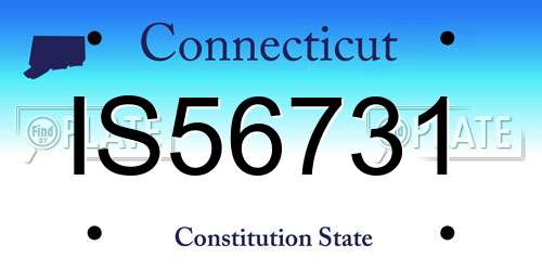 IS56731 Connecticut License Plate