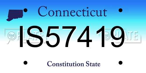 IS57419 Connecticut License Plate