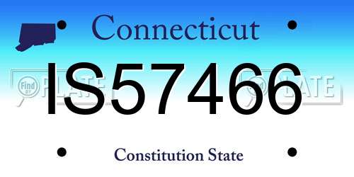IS57466 Connecticut License Plate