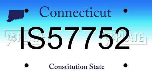 IS57752 Connecticut License Plate