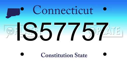 IS57757 Connecticut License Plate