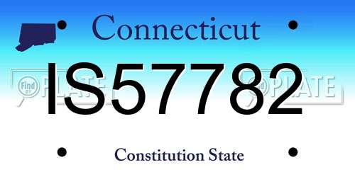 IS57782 Connecticut License Plate