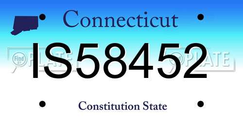 IS58452 Connecticut License Plate