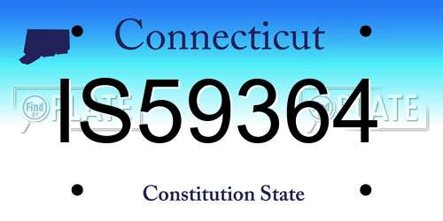 IS59364 Connecticut License Plate