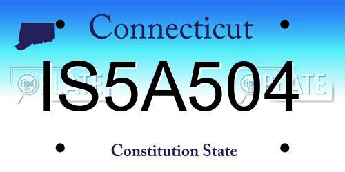 IS5A504 Connecticut License Plate