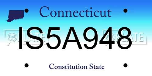IS5A948 Connecticut License Plate