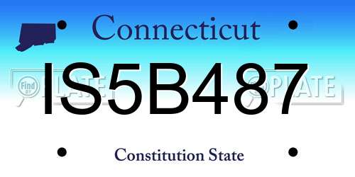 IS5B487 Connecticut License Plate