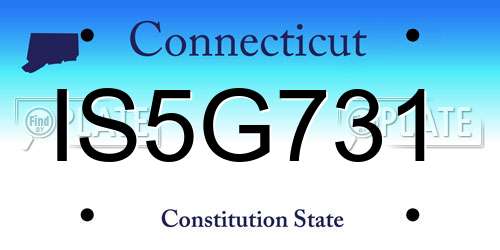 IS5G731 Connecticut License Plate