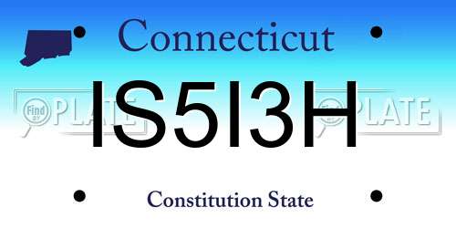 IS5I3H Connecticut License Plate