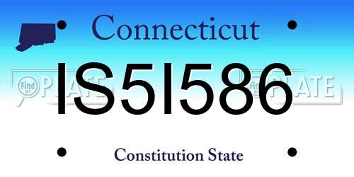 IS5I586 Connecticut License Plate