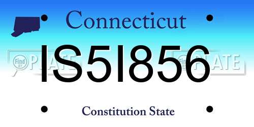 IS5I856 Connecticut License Plate