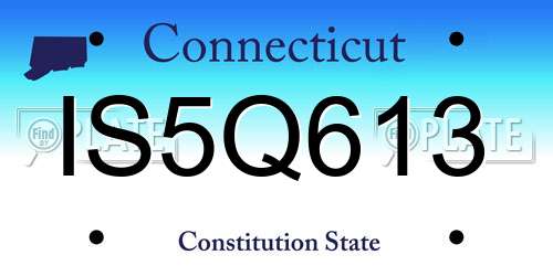IS5Q613 Connecticut License Plate