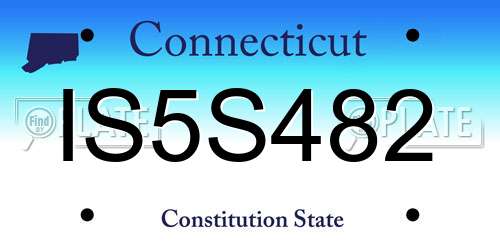 IS5S482 Connecticut License Plate