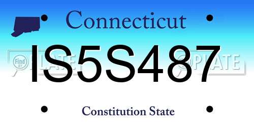 IS5S487 Connecticut License Plate