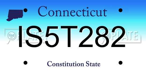 IS5T282 Connecticut License Plate